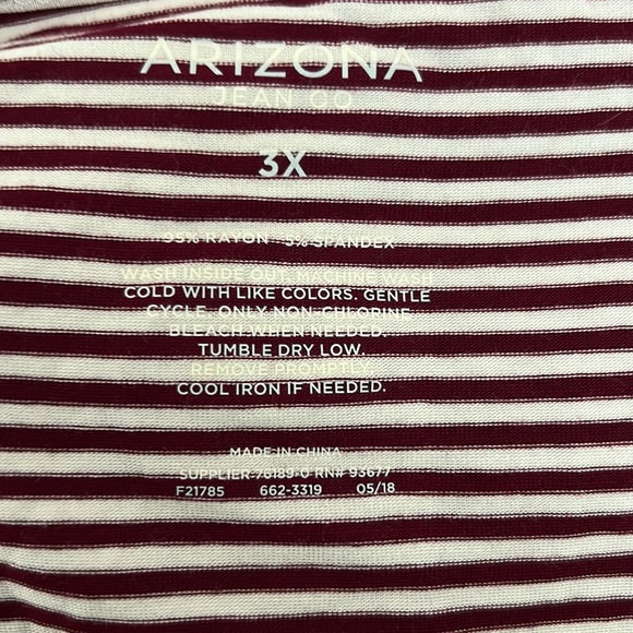 Arizona jean co Red white stripe shirt - Picture 7 of 7